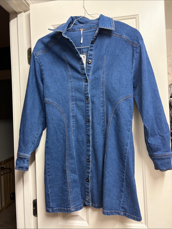 Free People Dresses & Skirts - Free People Denim Mini Dress in Medium Blue